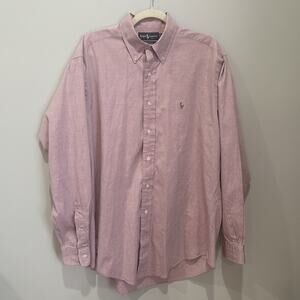 Ralph Lauren Men's Sz 14.5 (34/35) PinkYarmouth‎ CottonButton Down Logo Shirt